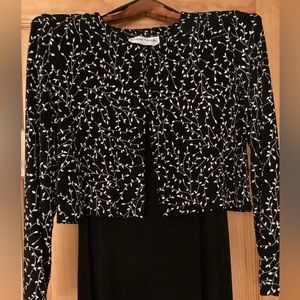 Vintage form-fitting stretch gown and jacket. Petite S/M. Ronni Nicole by Ouida.